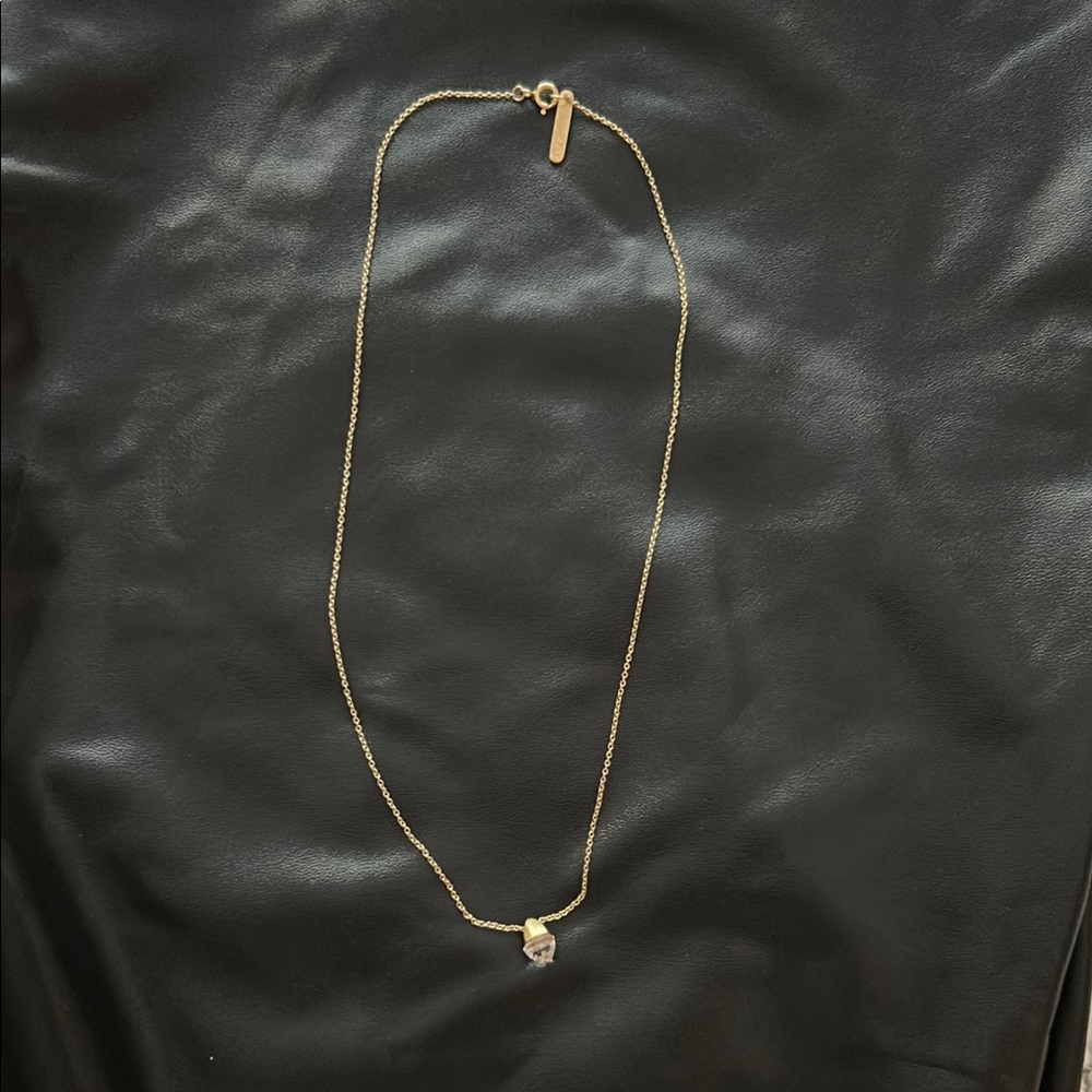 Emporio Armani Necklace with 18k Gold overlay and Crystal Pendant.